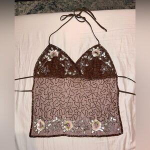 vintage beaded halter top